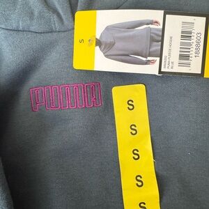 Puma Heather Gray Pullover Hoodie with Pink Accent